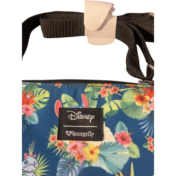 Disney Loungefly Lilo Stitch Tropical Floral Passport Crossbody Bag Top Zip NWT - Picture 3 of 6